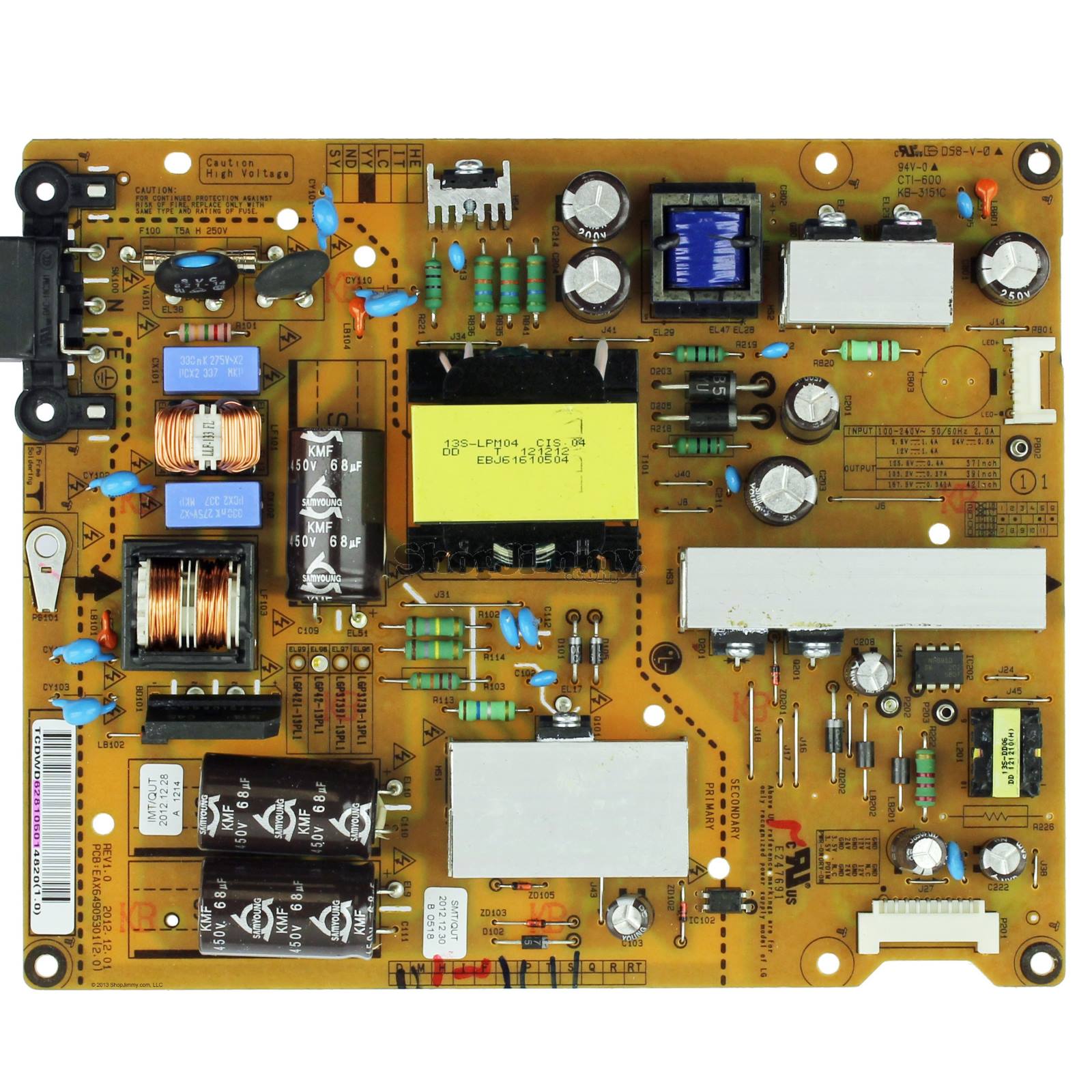 EAY62810501 Power Board FREE LGP42-13PL1 13Y Polaris Power Board 42 inch LCD HNE/YUYANG/LGIT/LIENCHANG -