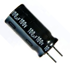 100/100V,85 GRAD CAPACITOR / КОНДЕНЗАТОРИ 100uF 100V,85C