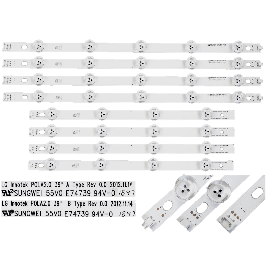 AGF78400401 LED BAR  LG Innotek POLA 2.0 39 inch HC390DUN-VCFP1 T390HVJ01.0 T390HVN02.2